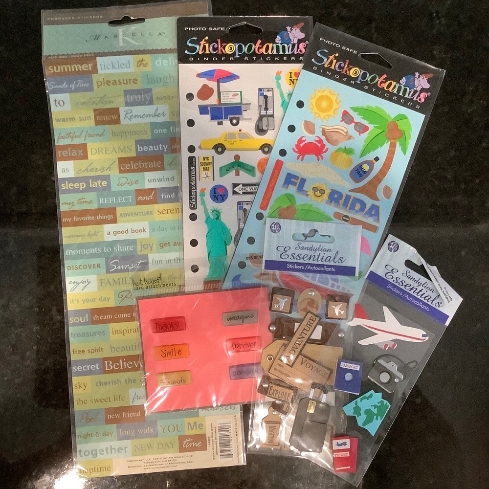 Variety Packs Of 6 Stationery Journal Scrapbook Stickers Lot/Set